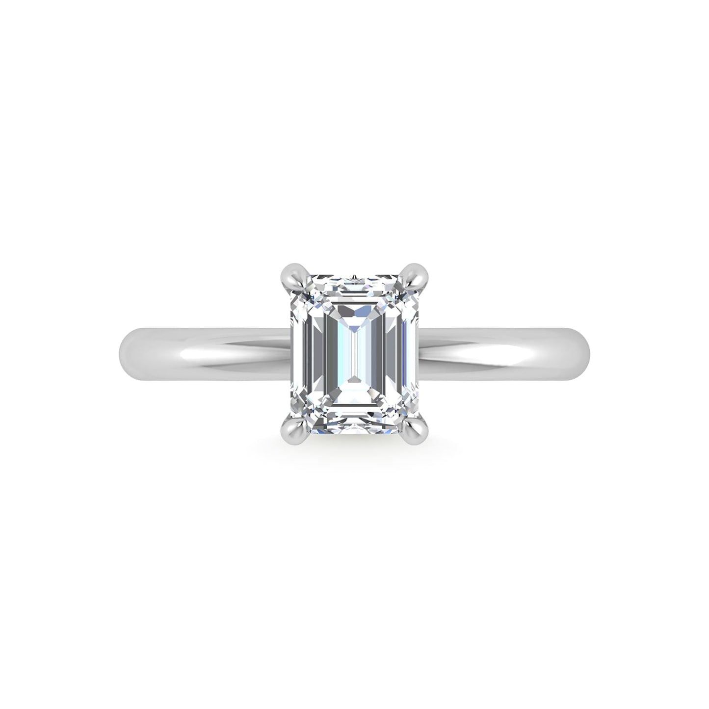 14K White Gold Lab Grown Diamond 1 1/2 Ct.Tw. Radiant Shape Engagement Ring (IGI Certified Center 1 1/2ct)