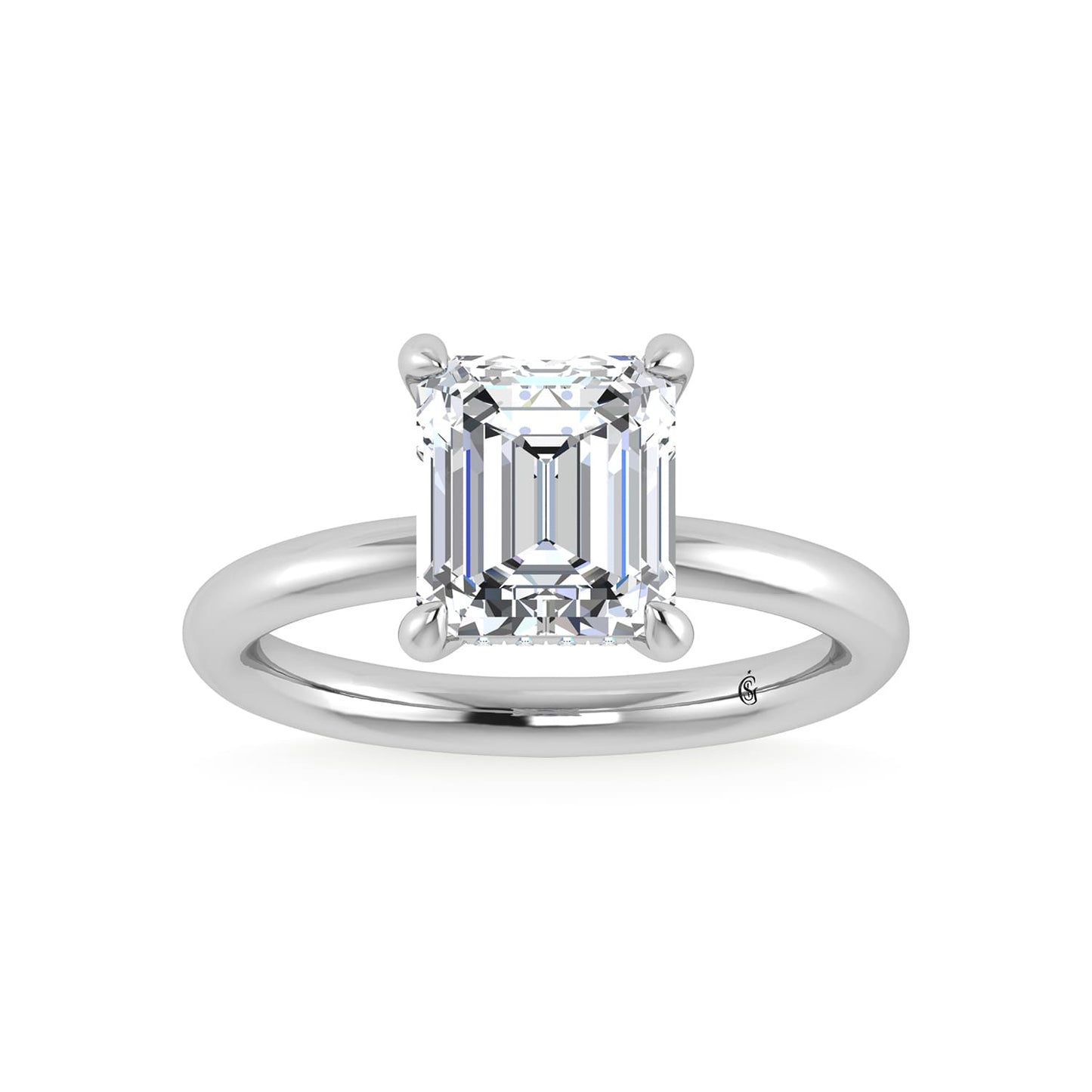 14K White Gold Lab Grown Diamond 3 1/20 Ct.Tw. Radiant Shape Engagement Ring (IGI Certified Center 3ct)