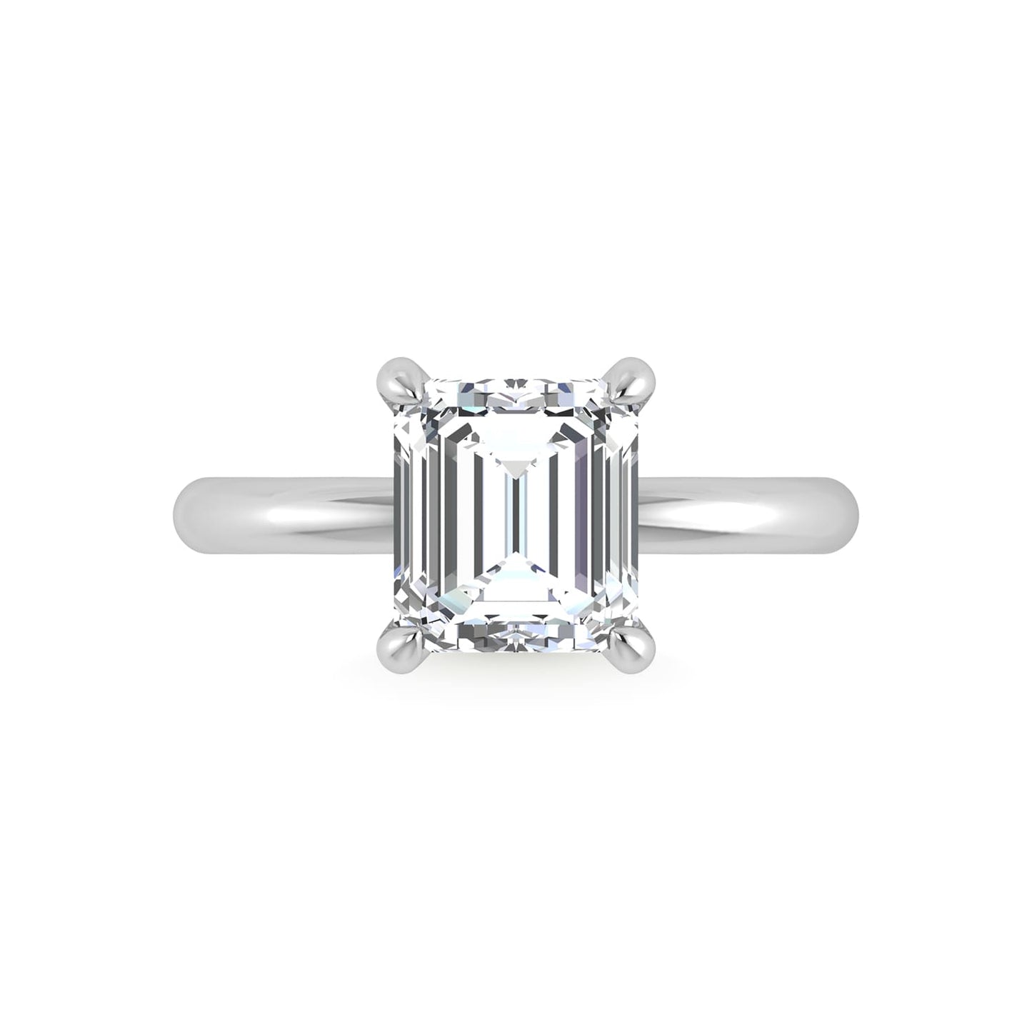 14K White Gold Lab Grown Diamond 3 1/20 Ct.Tw. Radiant Shape Engagement Ring (IGI Certified Center 3ct)