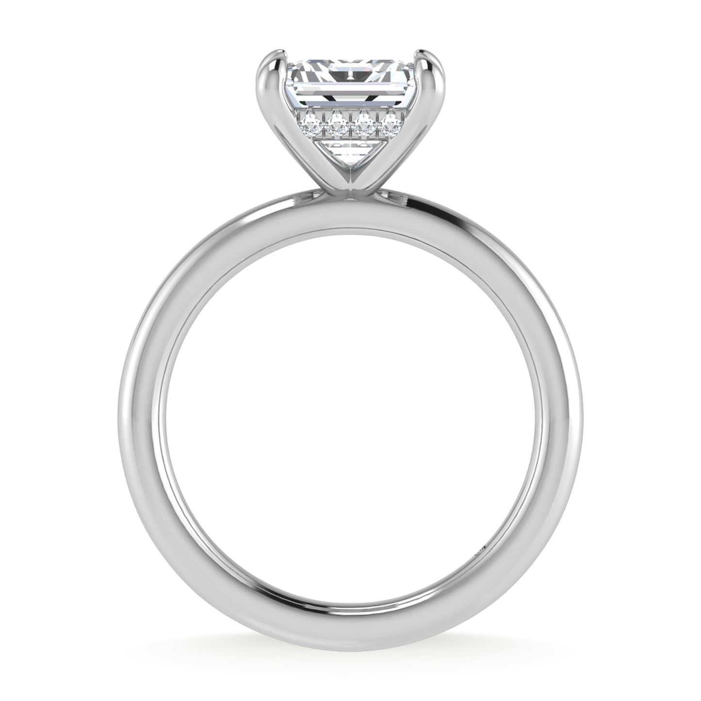 14K White Gold Lab Grown Diamond 3 1/20 Ct.Tw. Radiant Shape Engagement Ring (IGI Certified Center 3ct)
