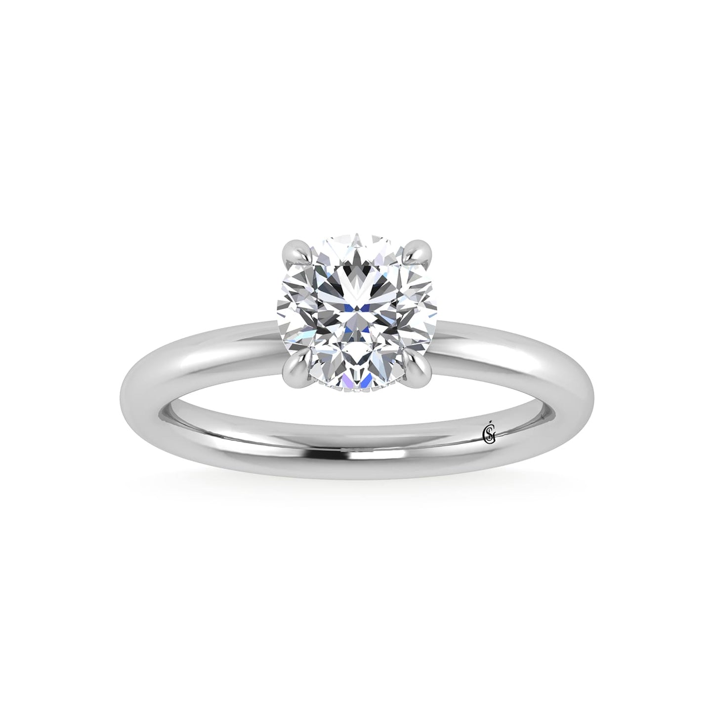 14K White Gold Lab Grown Diamond 1 1/2 Ct.Tw. Round Shape IGI Certified Engagement Ring (IGI Certified Center 1 1/2ct)