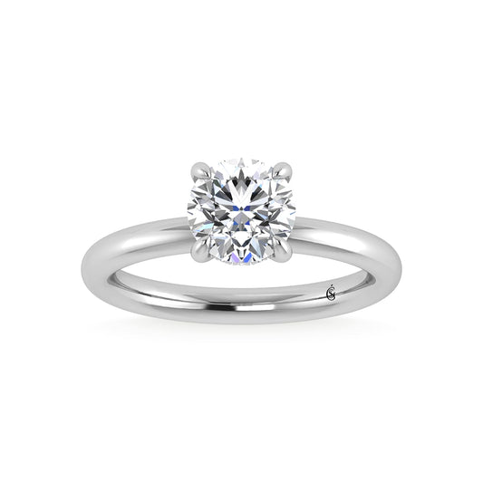 14K White Gold Lab Grown Diamond 1 1/2 Ct.Tw. Round Shape IGI Certified Engagement Ring (IGI Certified Center 1 1/2ct)