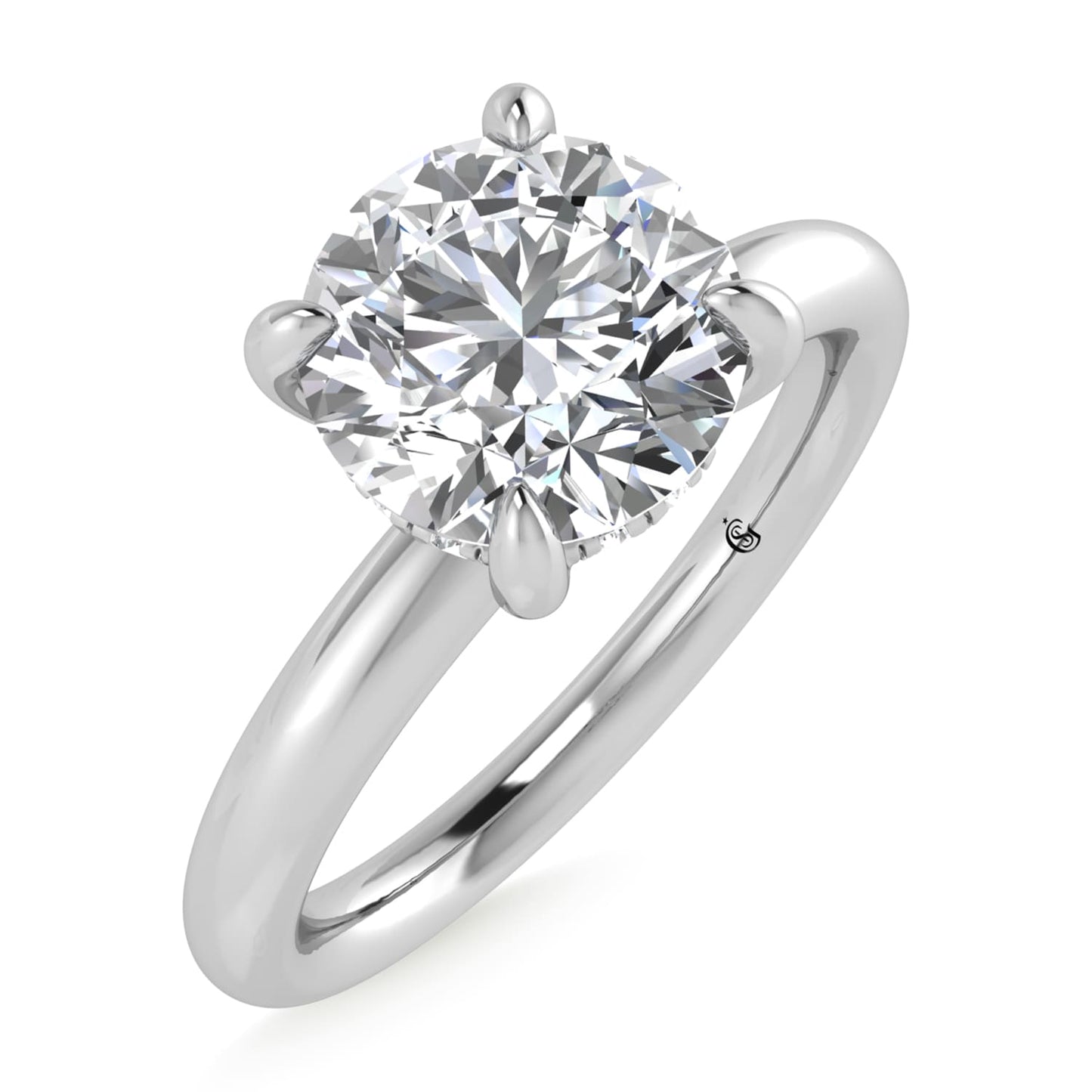 14K White Gold Lab Grown Diamond 1 1/2 Ct.Tw. Round Shape IGI Certified Engagement Ring (IGI Certified Center 1 1/2ct)