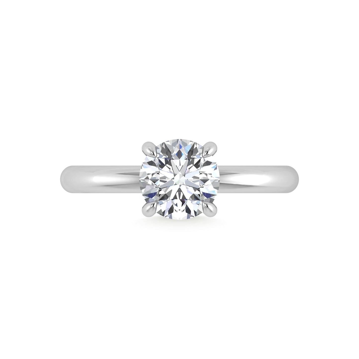 14K White Gold Lab Grown Diamond 1 1/2 Ct.Tw. Round Shape IGI Certified Engagement Ring (IGI Certified Center 1 1/2ct)
