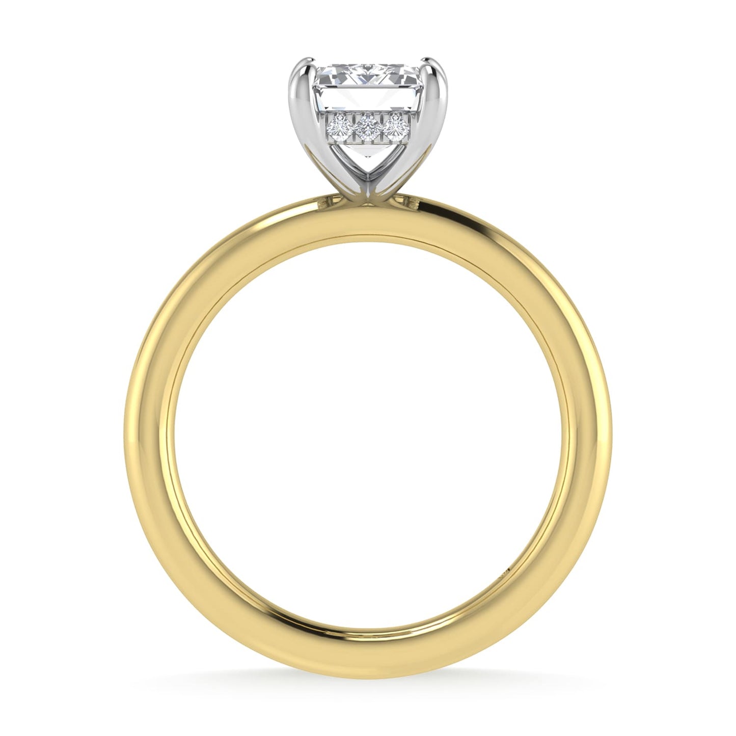 14K White Gold Lab Grown Diamond 2 1/20 Ct.Tw. Emerald Shape  Engagement Ring (IGI Certified Center 2ct)