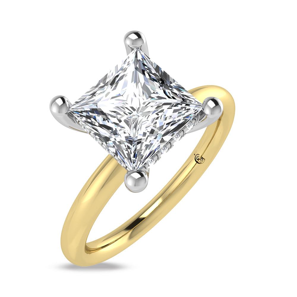 14K Yellow Gold Lab Grown Princess Shape Lab Grown Diamond 1 1/2 ct.tw. IGI Certified Solitaire Engagement Ring (Center 1 1/2 ct)