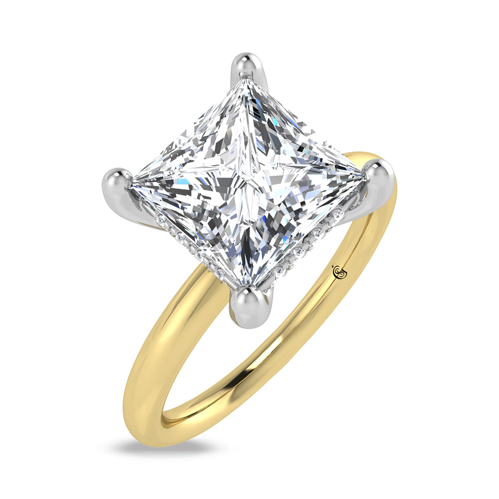 14K Yellow Gold Lab Grown Princess Shape Lab Grown Diamond 2 1/20 ct.tw. IGI Certified Solitaire Engagement Ring (Center 2 ct)