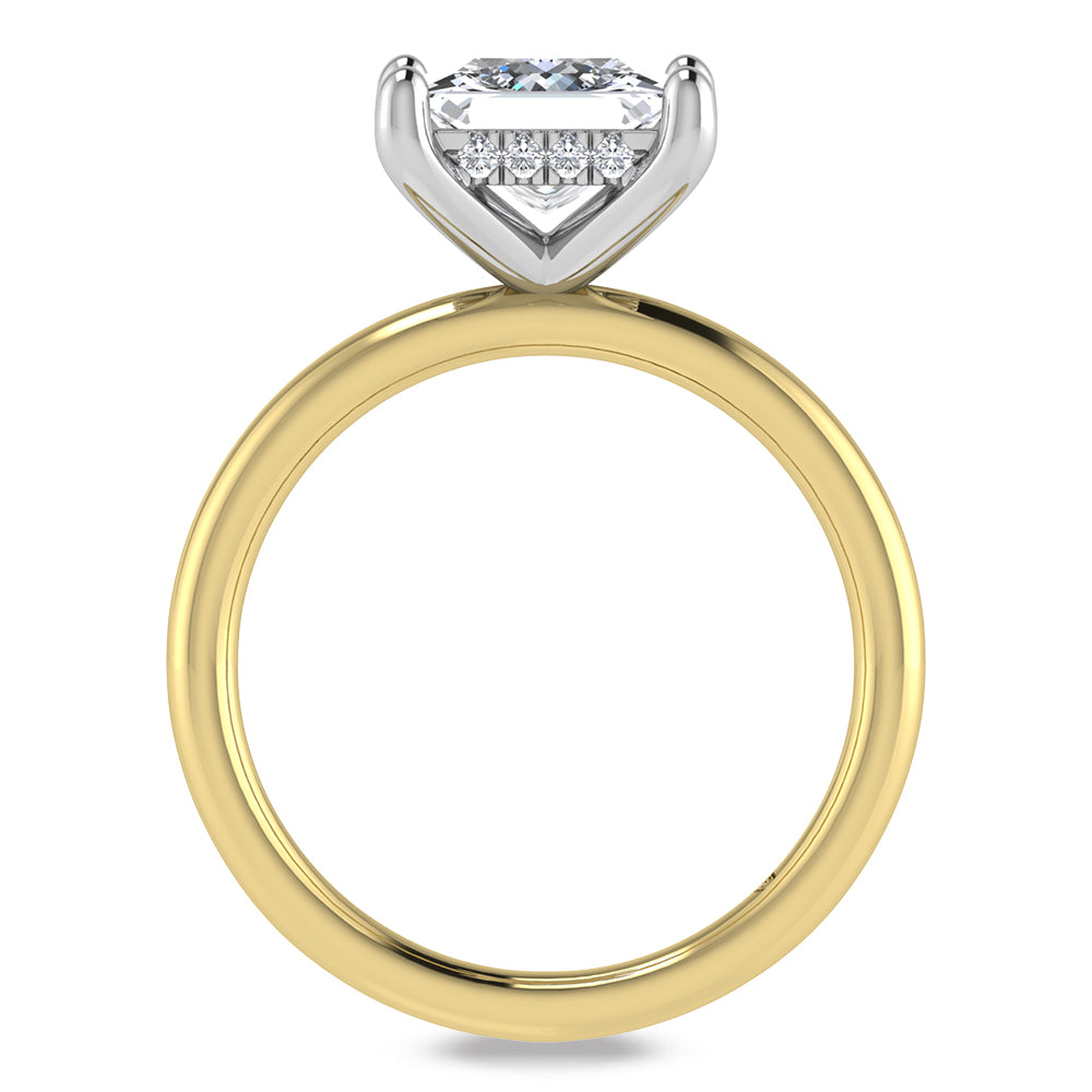 14K Yellow Gold Lab Grown Princess Shape Lab Grown Diamond 2 1/20 ct.tw. IGI Certified Solitaire Engagement Ring (Center 2 ct)