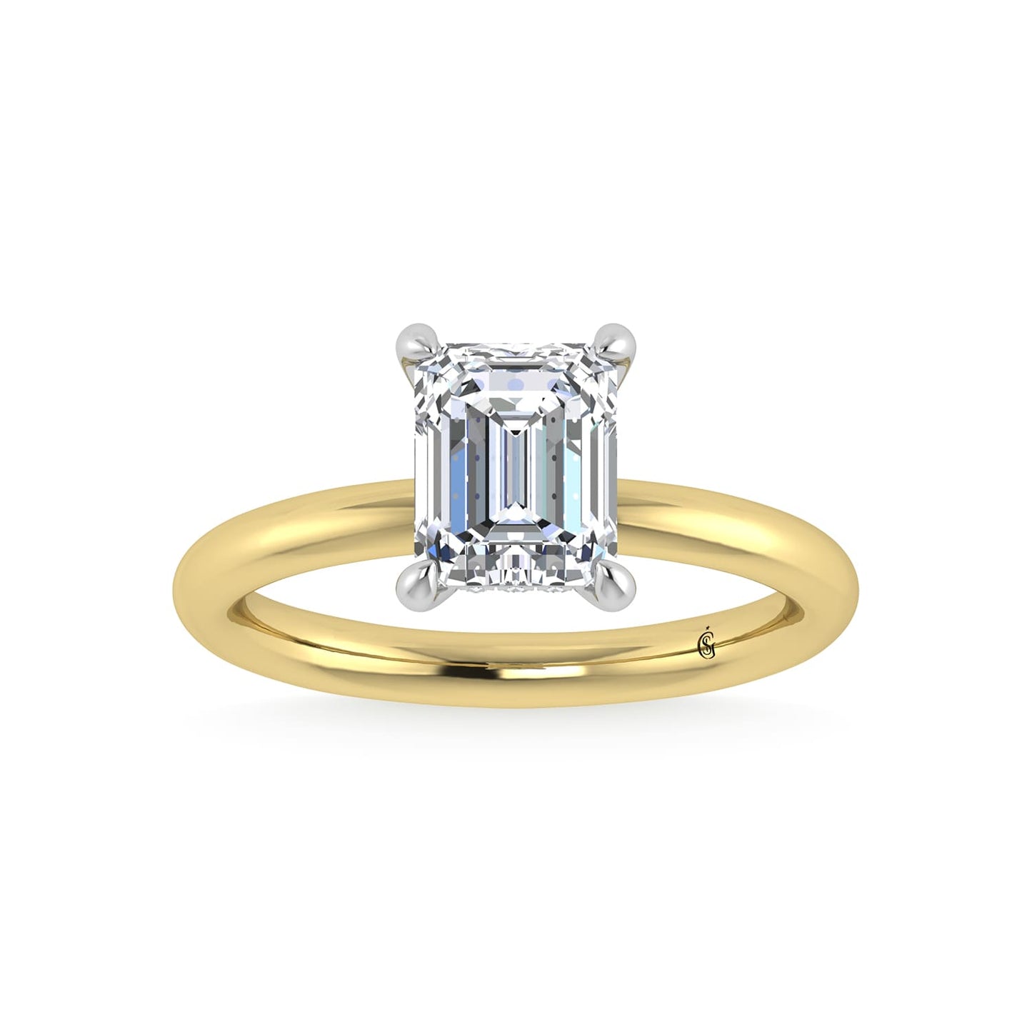 14K White Gold Lab Grown Diamond 2 1/20 Ct.Tw. Radiant Shape  Engagement Ring (IGI Certified Center 2ct)
