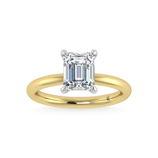 14K White Gold Lab Grown Diamond 2 1/20 Ct.Tw. Radiant Shape  Engagement Ring (IGI Certified Center 2ct)