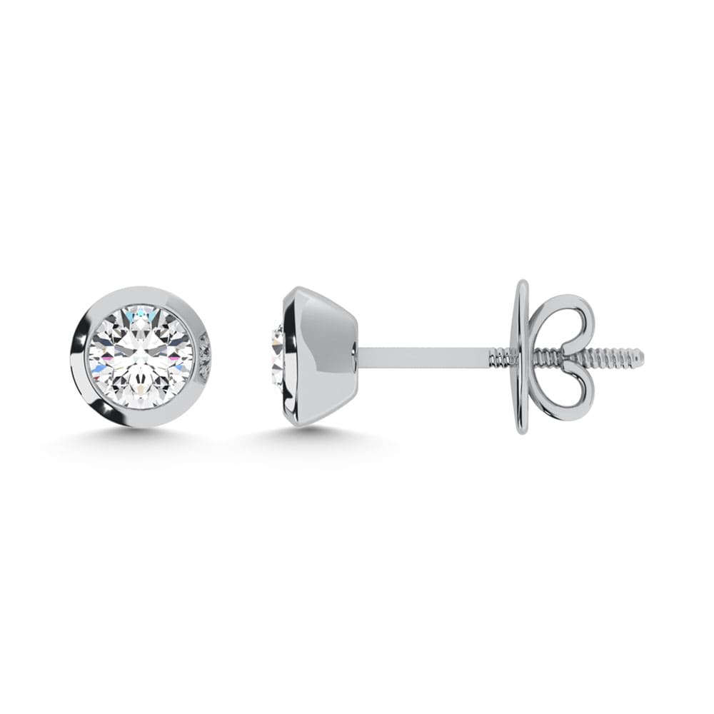 10K White Gold Lab Grown Diamond 1/2 Ct.Tw. Solitaire Earrings