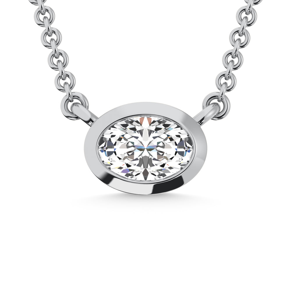 10K White Gold Lab Grown Diamond 1/6 Ct.Tw. Fashion Necklace