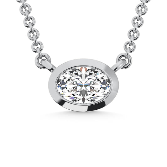 10K White Gold Lab Grown Diamond 1/6 Ct.Tw. Fashion Necklace