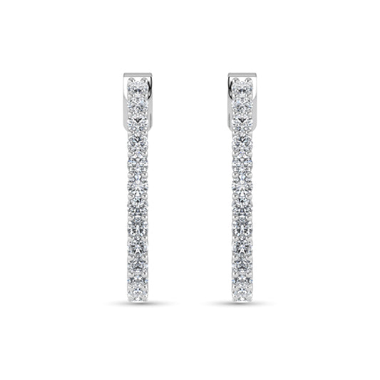 14K White Gold Lab Grown Diamond 7 5/8 Ct.Tw. Hoop Earrings