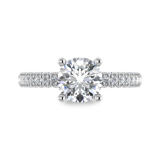 14K White Gold Lab Grown Diamond 3 Ct.Tw.  Round Shape Halo Engagement Ring (IGI Certified Center 2ct)