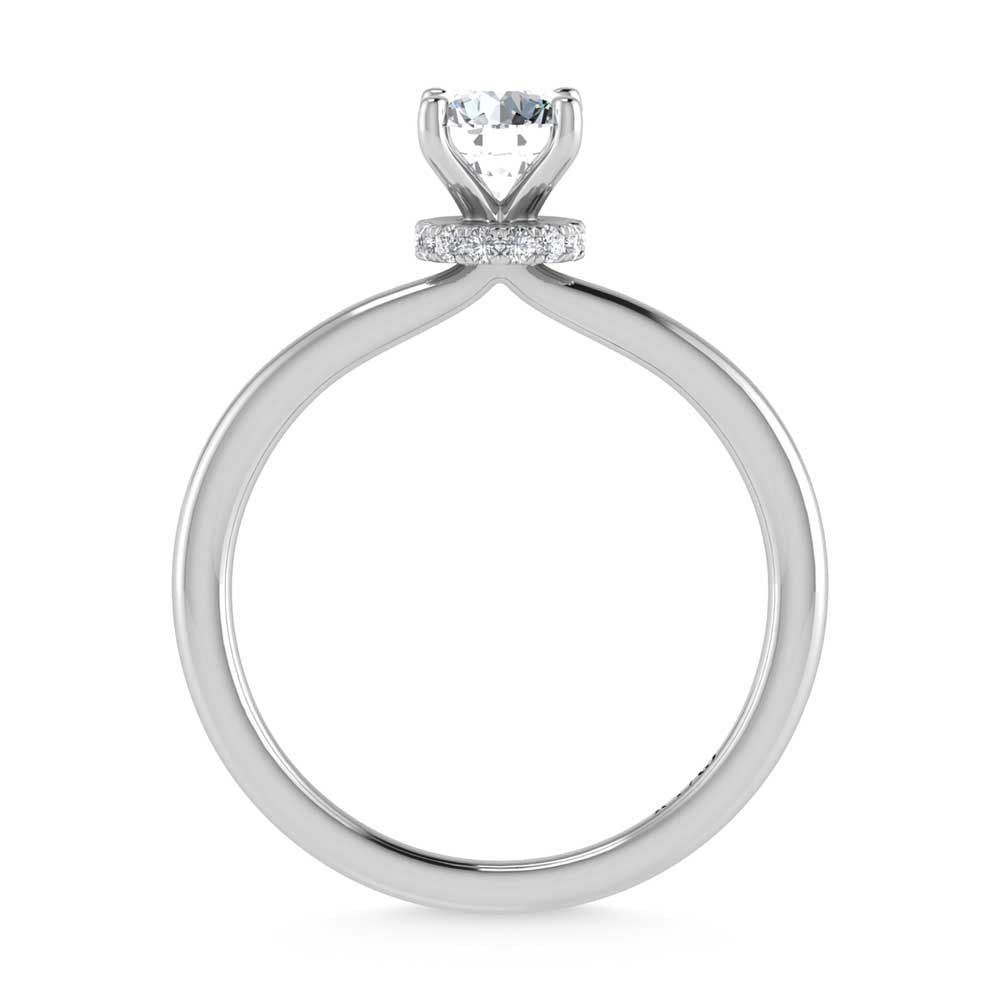 14K White Gold Lab Grown Diamond 1 1//20 Ct.Tw. Round Shape Halo Engagement Ring (IGI Certified Center 1ct)