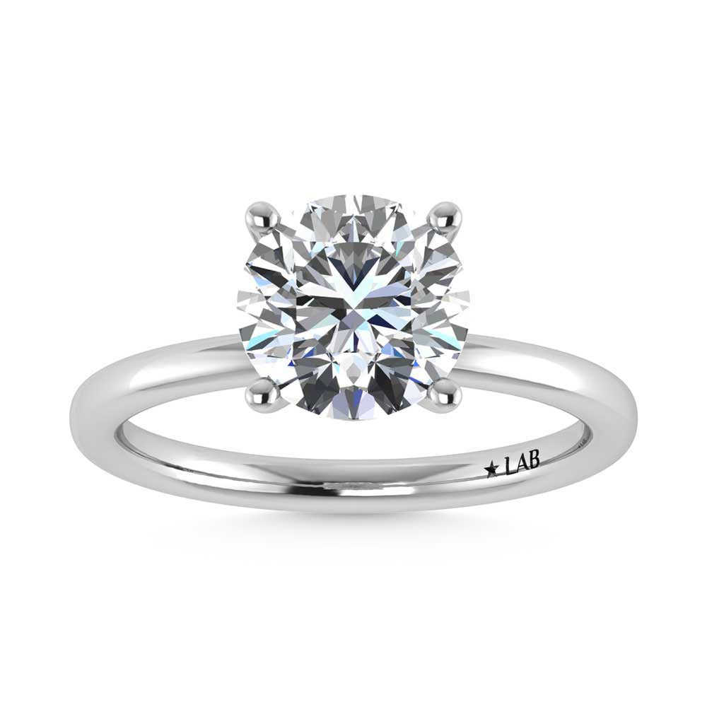 14K White Gold Lab Grown Diamond 2 1//20 Ct.Tw. Round Shape Halo Engagement Ring (IGI Certified Center 2ct)