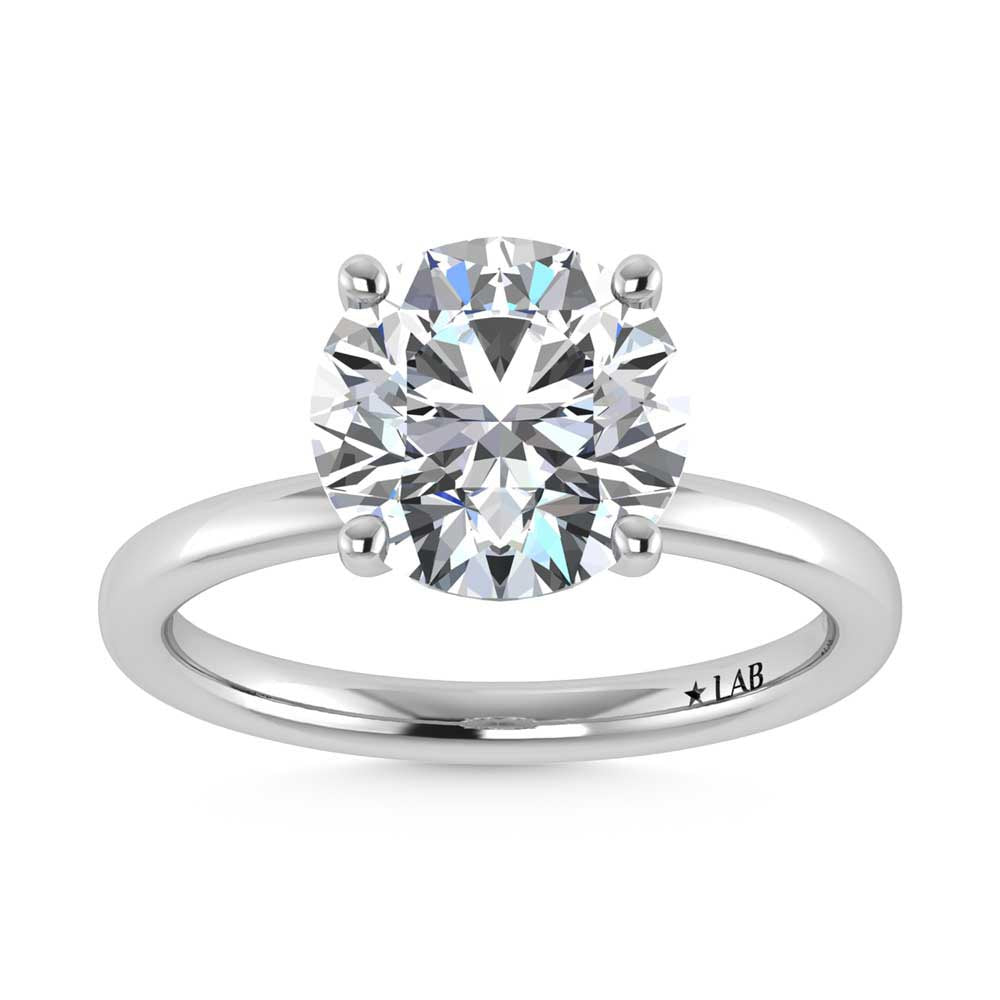 14K White Gold Lab Grown Diamond 3 1//20 Ct.Tw. Round Shape Halo Engagement Ring (IGI Certified Center 3ct)
