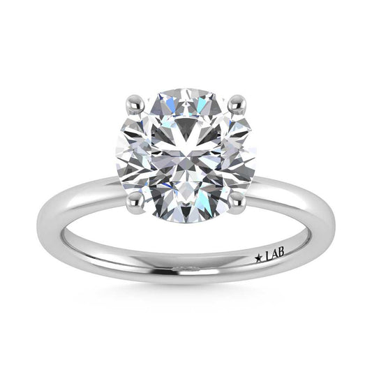14K White Gold Lab Grown Diamond 3 1//20 Ct.Tw. Round Shape Halo Engagement Ring (IGI Certified Center 3ct)