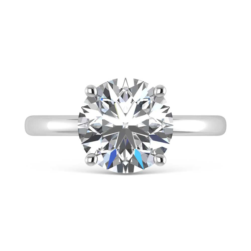 14K White Gold Lab Grown Diamond 3 1//20 Ct.Tw. Round Shape Halo Engagement Ring (IGI Certified Center 3ct)