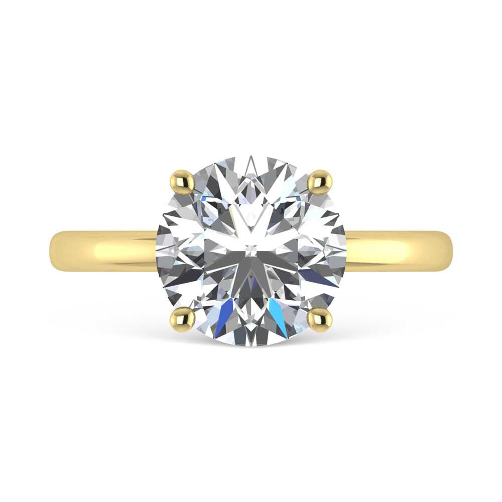 14K Yellow Gold Lab Grown Diamond 3 1//20 Ct.Tw. Round Shape Halo Engagement Ring (IGI Certified Center 3ct)