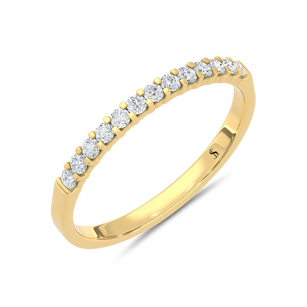 14K Yellow Gold Lab Grown Diamond 1/3 Ct.Tw. Ladies Machine Band