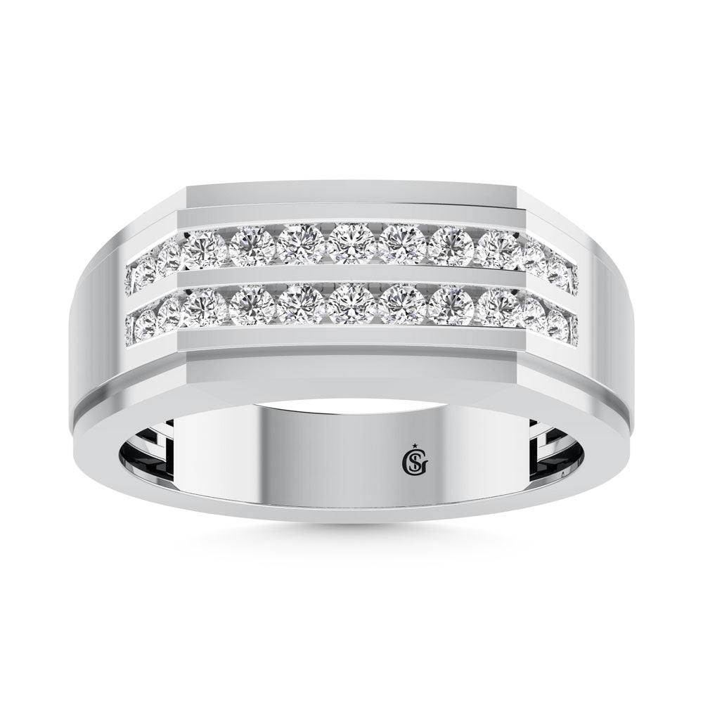 10K White Gold Diamond 1/2 Ct.Tw. Mens Band