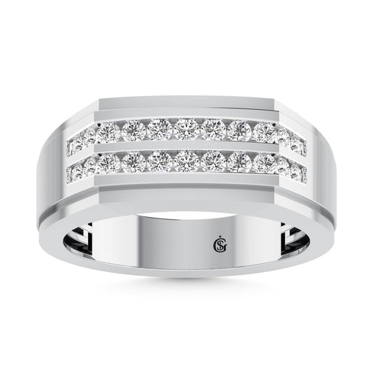 10K White Gold Diamond 1/2 Ct.Tw. Mens Band