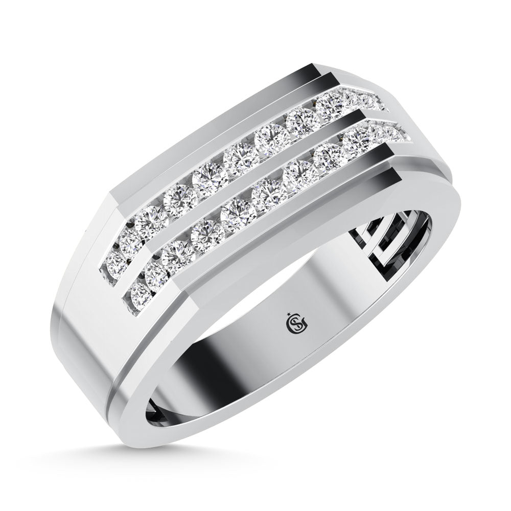 10K White Gold Diamond 1/2 Ct.Tw. Mens Band