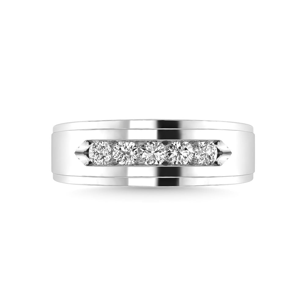 14K White Gold Lab Grown Diamond 1/2 Ct.Tw. Mens Band