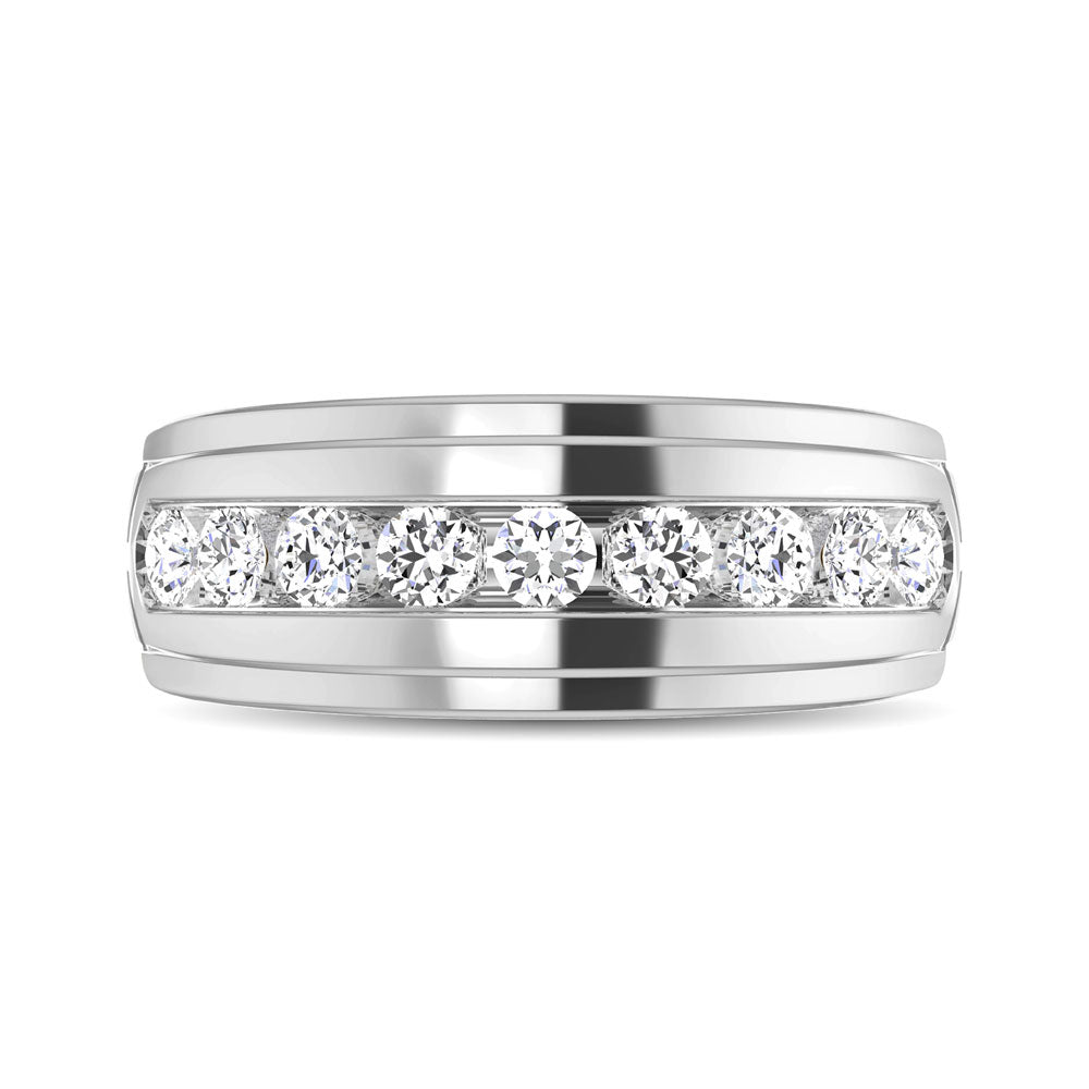 10K White Gold Diamond 1 Ct.Tw. Mens Band