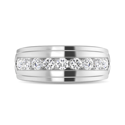 10K White Gold Diamond 1 Ct.Tw. Mens Band