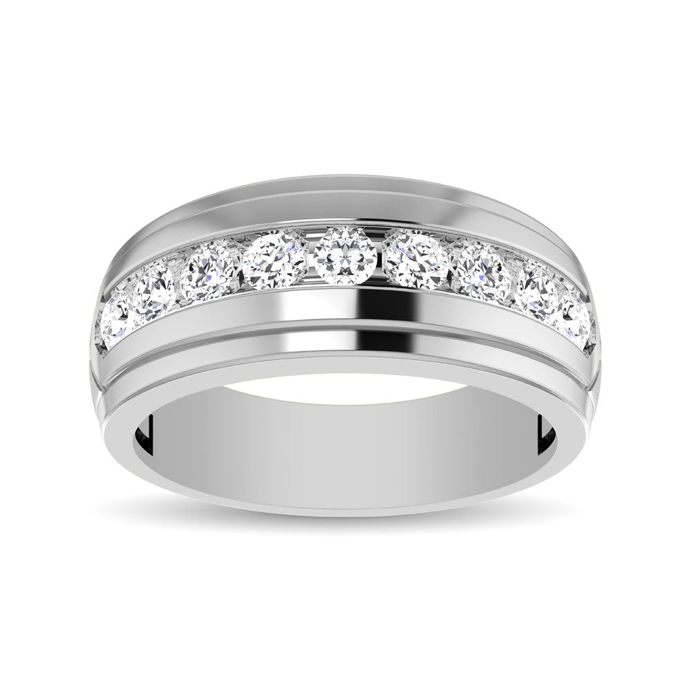 10K White Gold Diamond 1 Ct.Tw. Mens Band