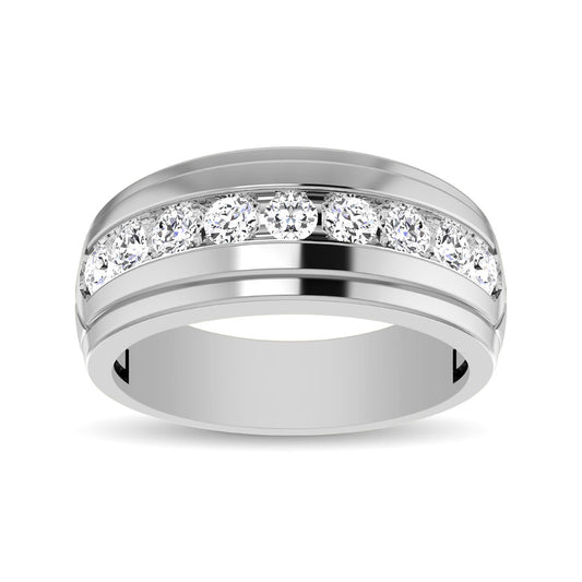 10K White Gold Diamond 1 Ct.Tw. Mens Band
