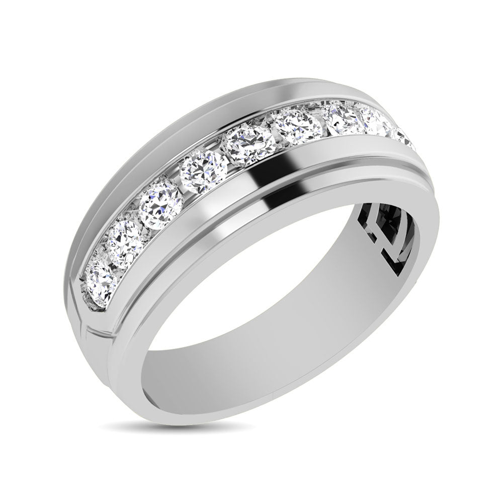 10K White Gold Diamond 1 Ct.Tw. Mens Band