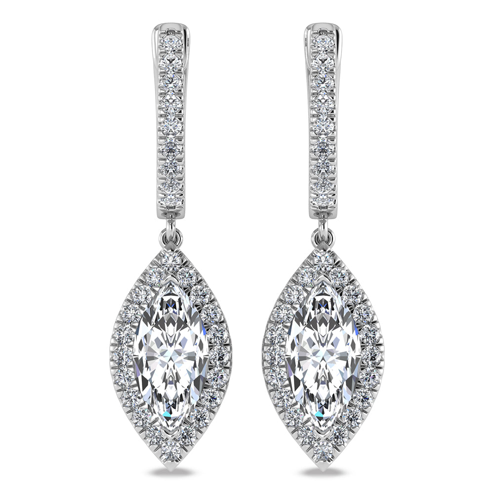 14K White Gold Lab Grown Diamond 2 1/2 ct.tw. Fashion Earrings