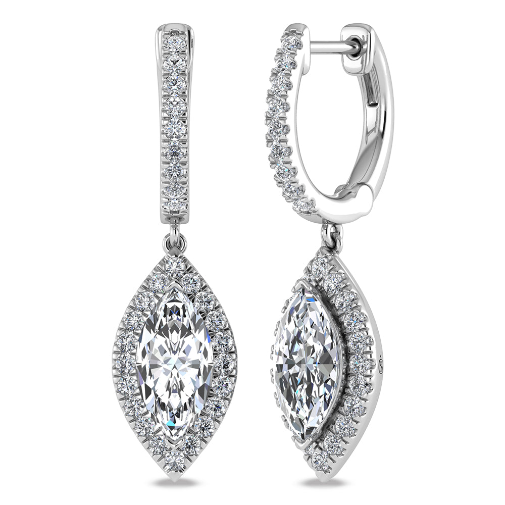 14K White Gold Lab Grown Diamond 2 1/2 ct.tw. Fashion Earrings