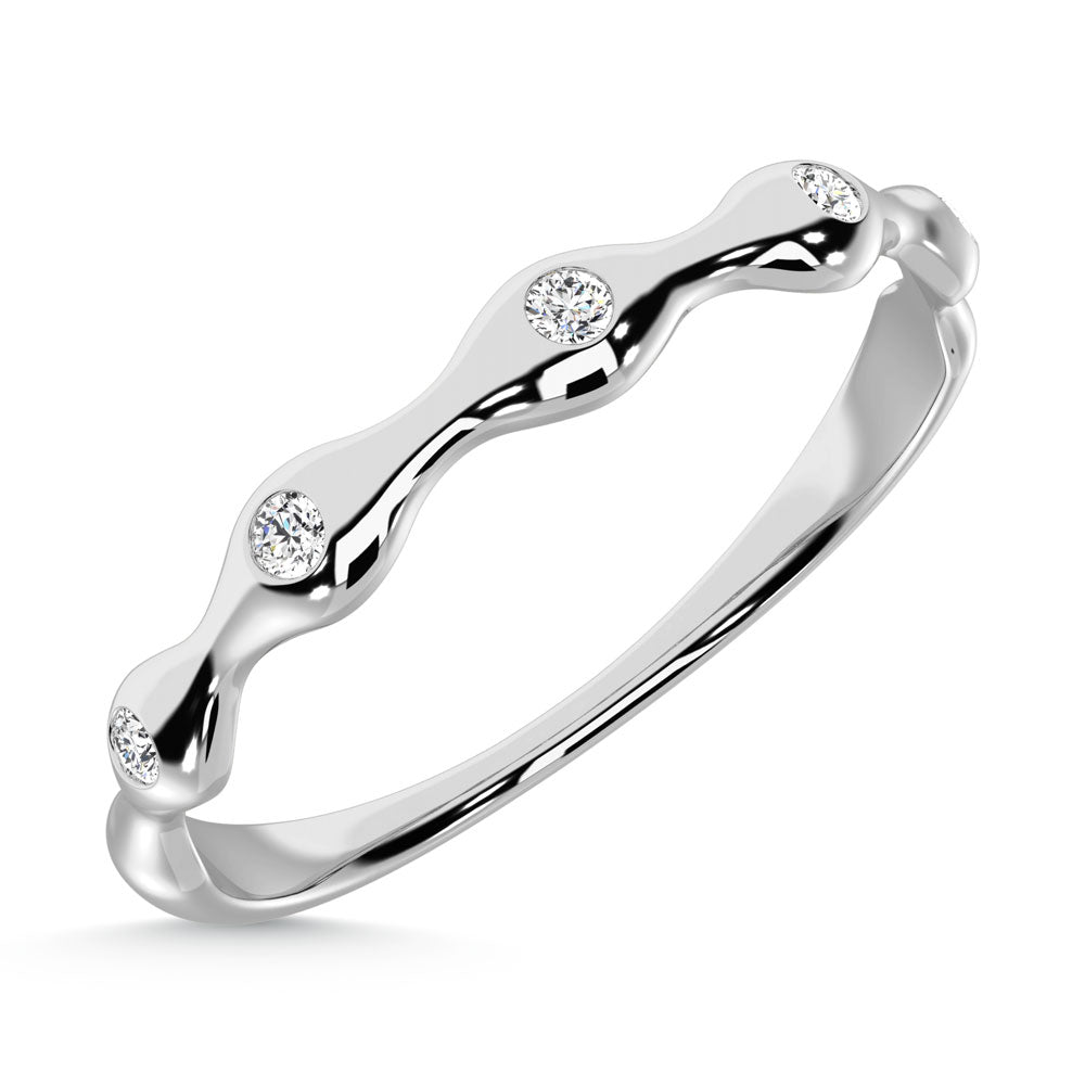 10K White Gold Lab Grown Diamond 1/20 Ct.Tw. Wedding Band