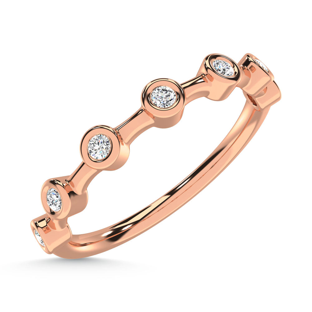 10K Rose Gold Lab Grown Diamond 1/10 Ct.Tw. Wedding Band