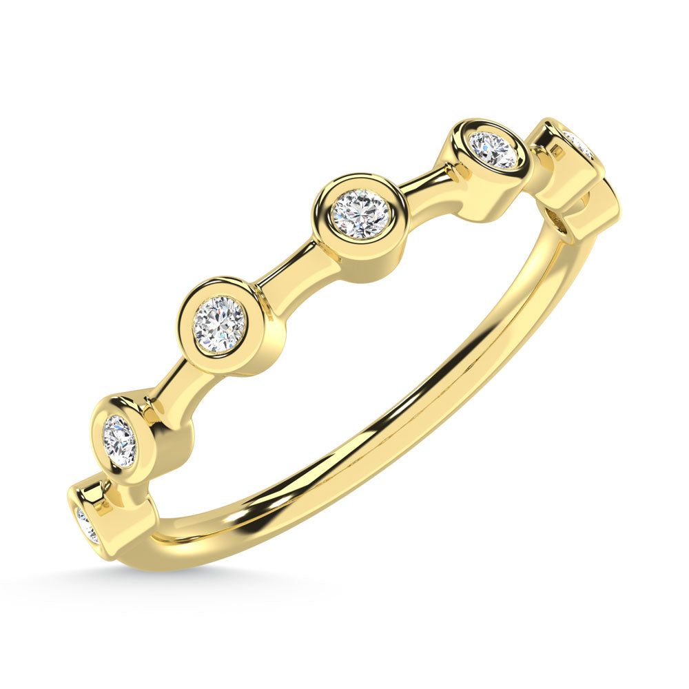 10K Yellow Gold Lab Grown Diamond 1/10 Ct.Tw. Wedding Band