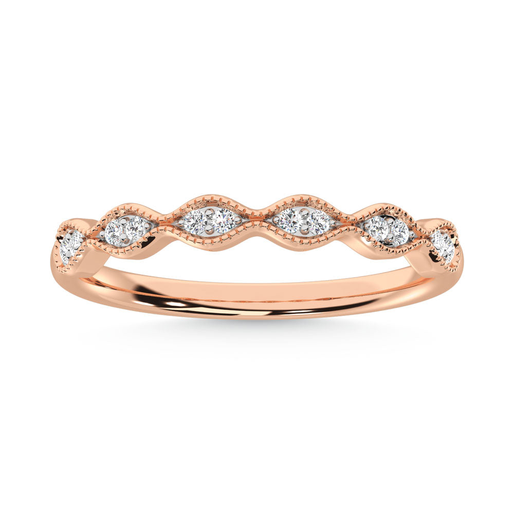 10K Rose Gold Lab Grown Diamond 1/10 Ct.Tw. Wedding Band