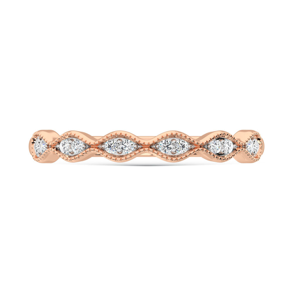 10K Rose Gold Lab Grown Diamond 1/10 Ct.Tw. Wedding Band