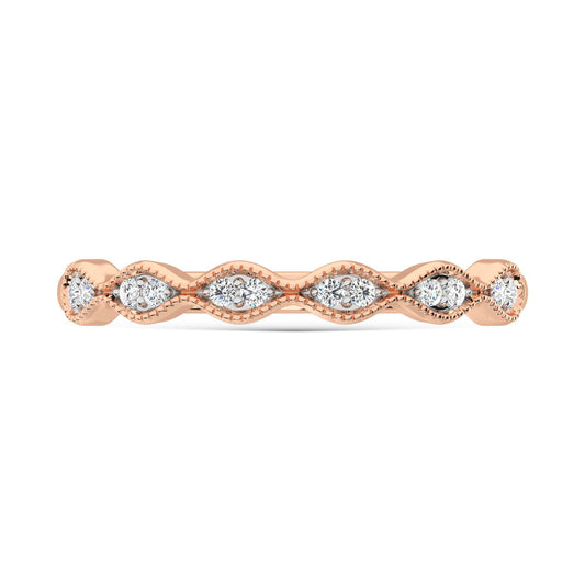 10K Rose Gold Lab Grown Diamond 1/10 Ct.Tw. Wedding Band
