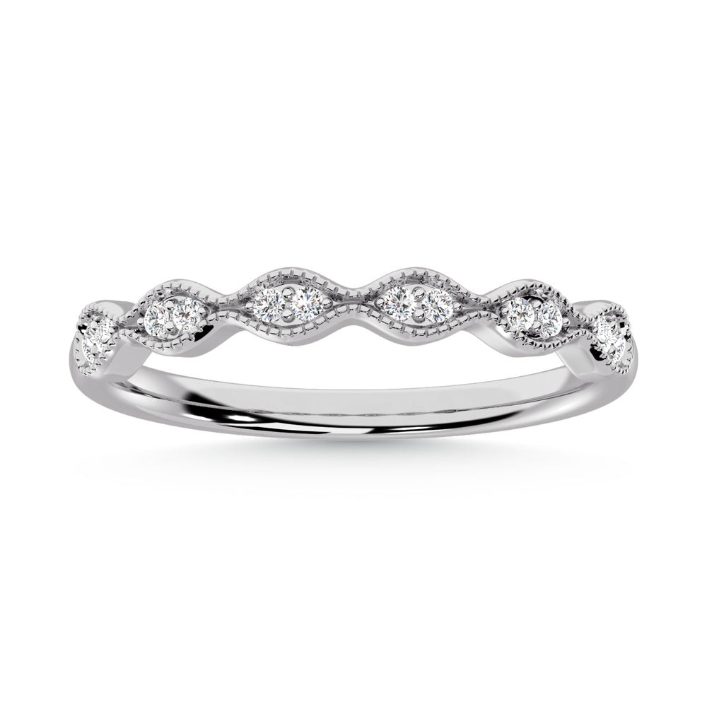 10K White Gold Lab Grown Diamond 1/10 Ct.Tw. Wedding Band