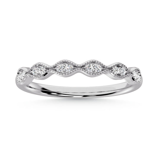 10K White Gold Lab Grown Diamond 1/10 Ct.Tw. Wedding Band