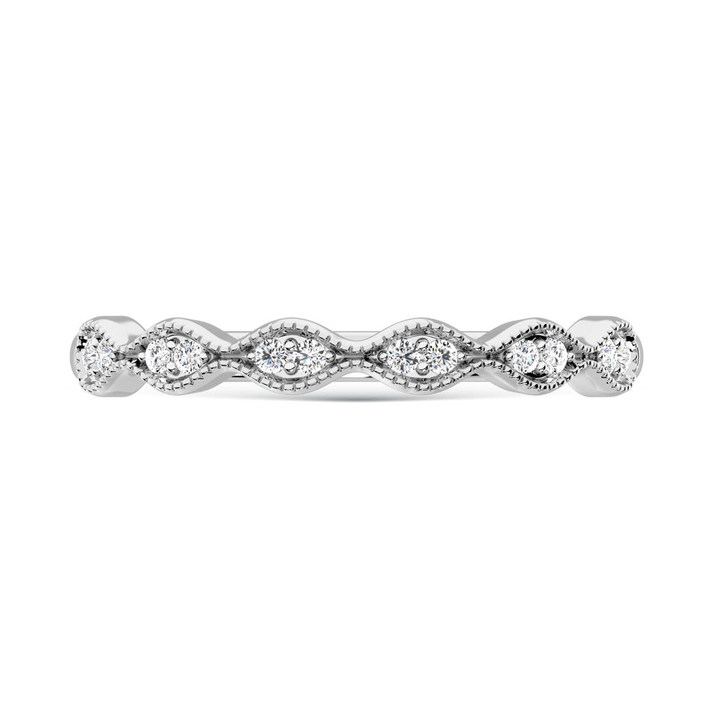 10K White Gold Lab Grown Diamond 1/10 Ct.Tw. Wedding Band