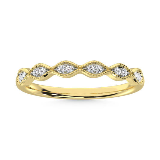 10K Yellow Gold Lab Grown Diamond 1/10 Ct.Tw. Wedding Band