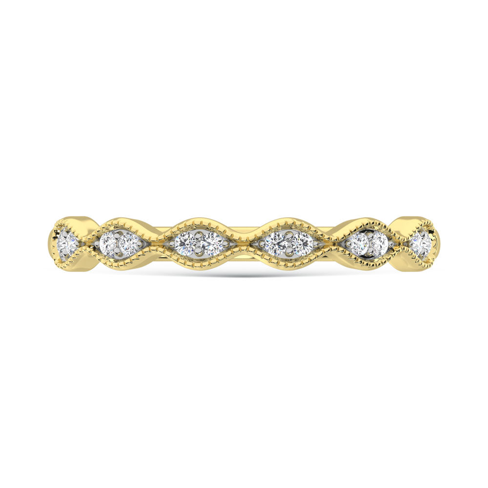 10K Yellow Gold Lab Grown Diamond 1/10 Ct.Tw. Wedding Band