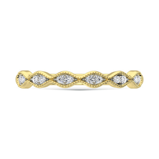 10K Yellow Gold Lab Grown Diamond 1/10 Ct.Tw. Wedding Band