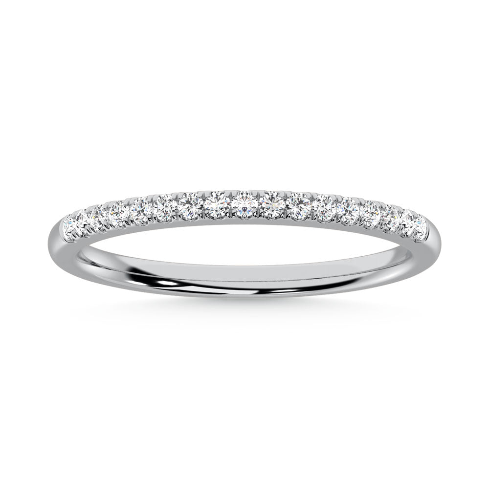10K White Gold Lab Grown Diamond 1/6 Ct.Tw. Wedding Band